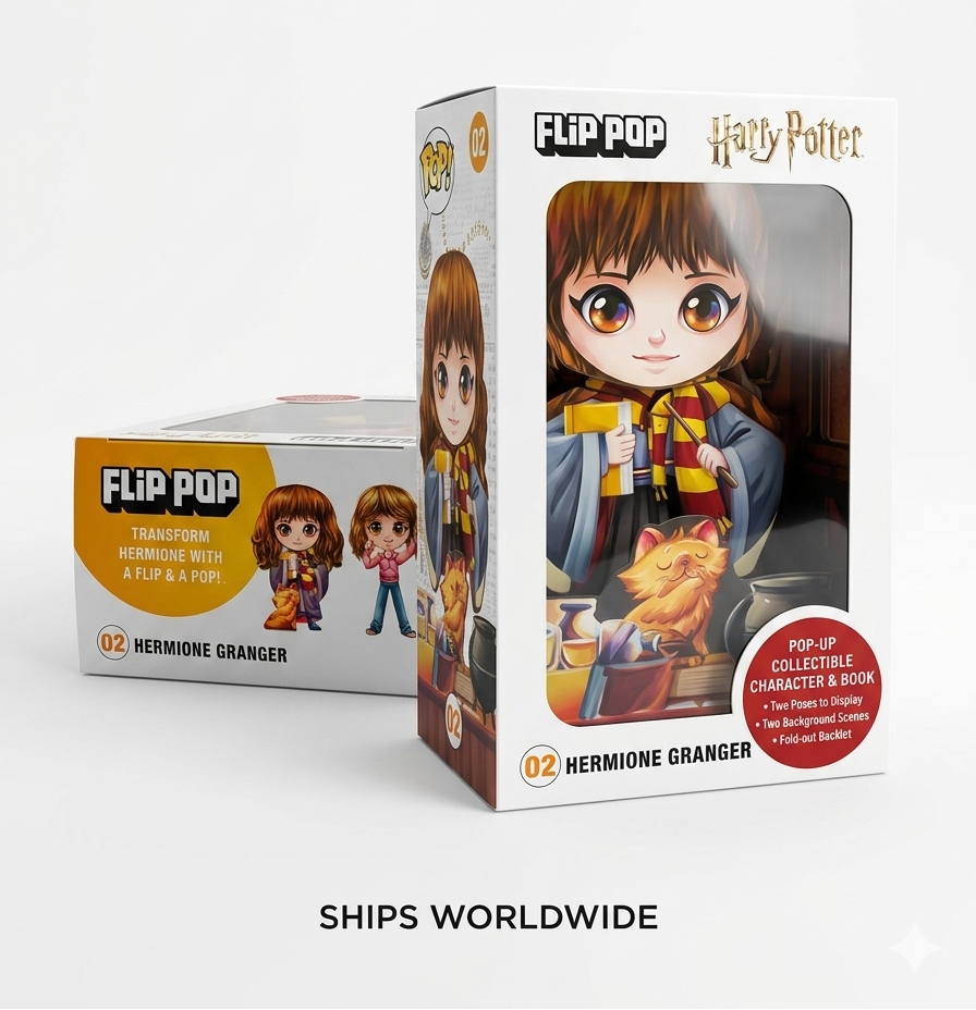 FLIP POP - Harry Potter and Hermione Granger - Pop Up Collectible Character and Book