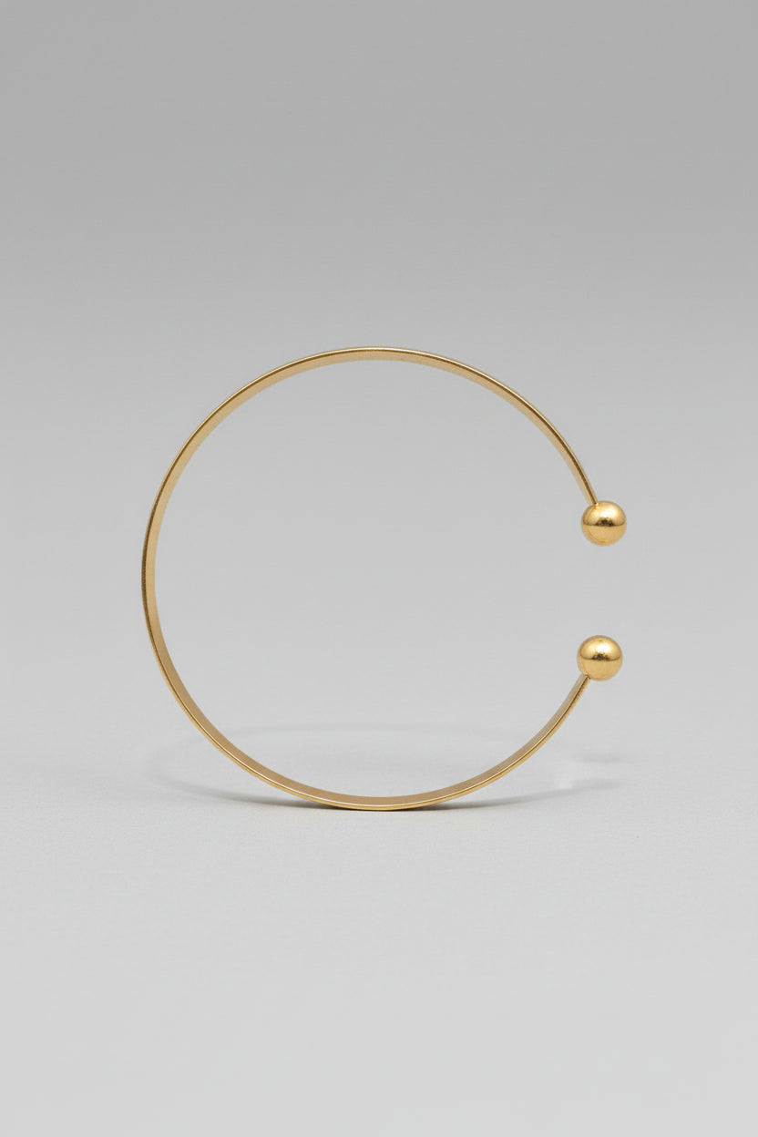 Bracelet - Gold Tone Bangle with Engraved Scrolling Pattern