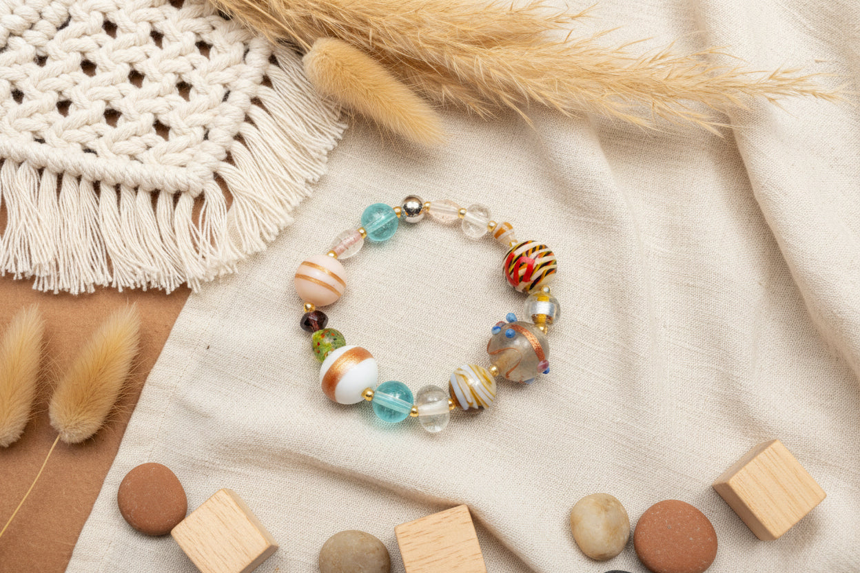 Bracelet - Handmade - Vibrant Glass Beaded