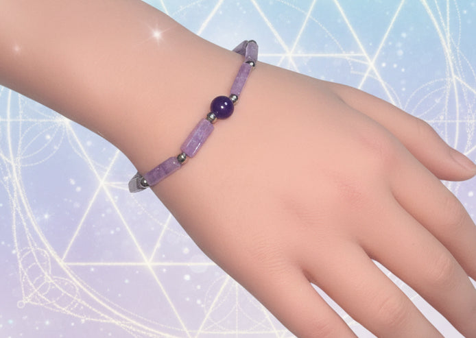 Bracelet - Natural Amethyst Beaded