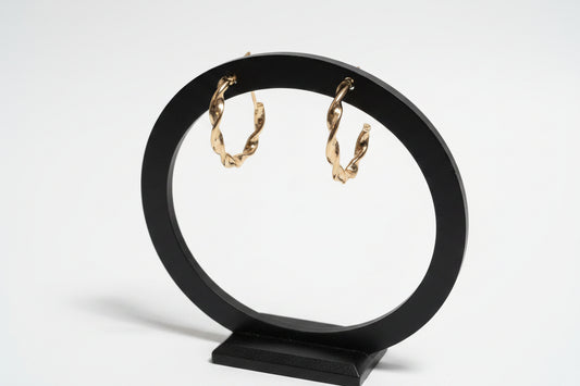 Earrings - Gold Tone - Twisted Hoops