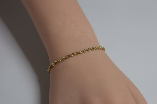 Bracelet - Gold Tone Rope Chain