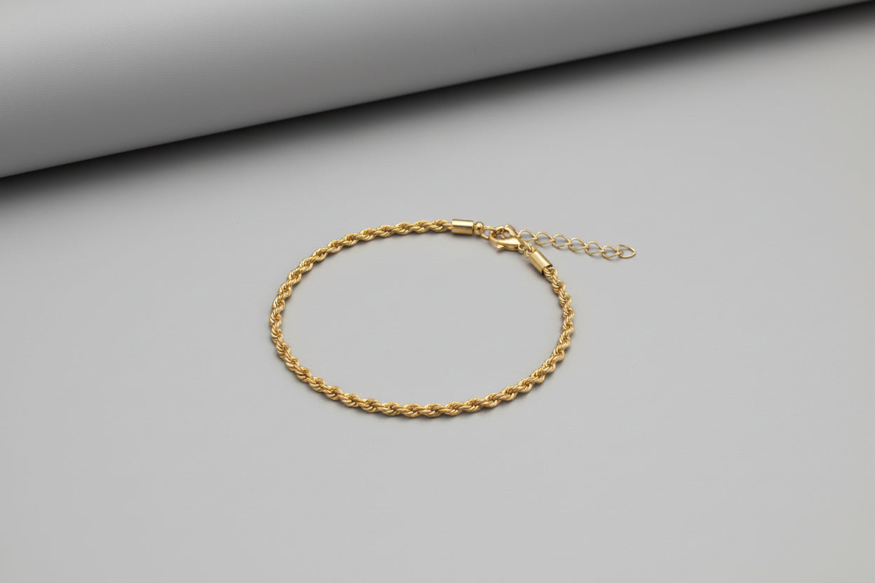 Bracelet - Gold Tone Rope Chain