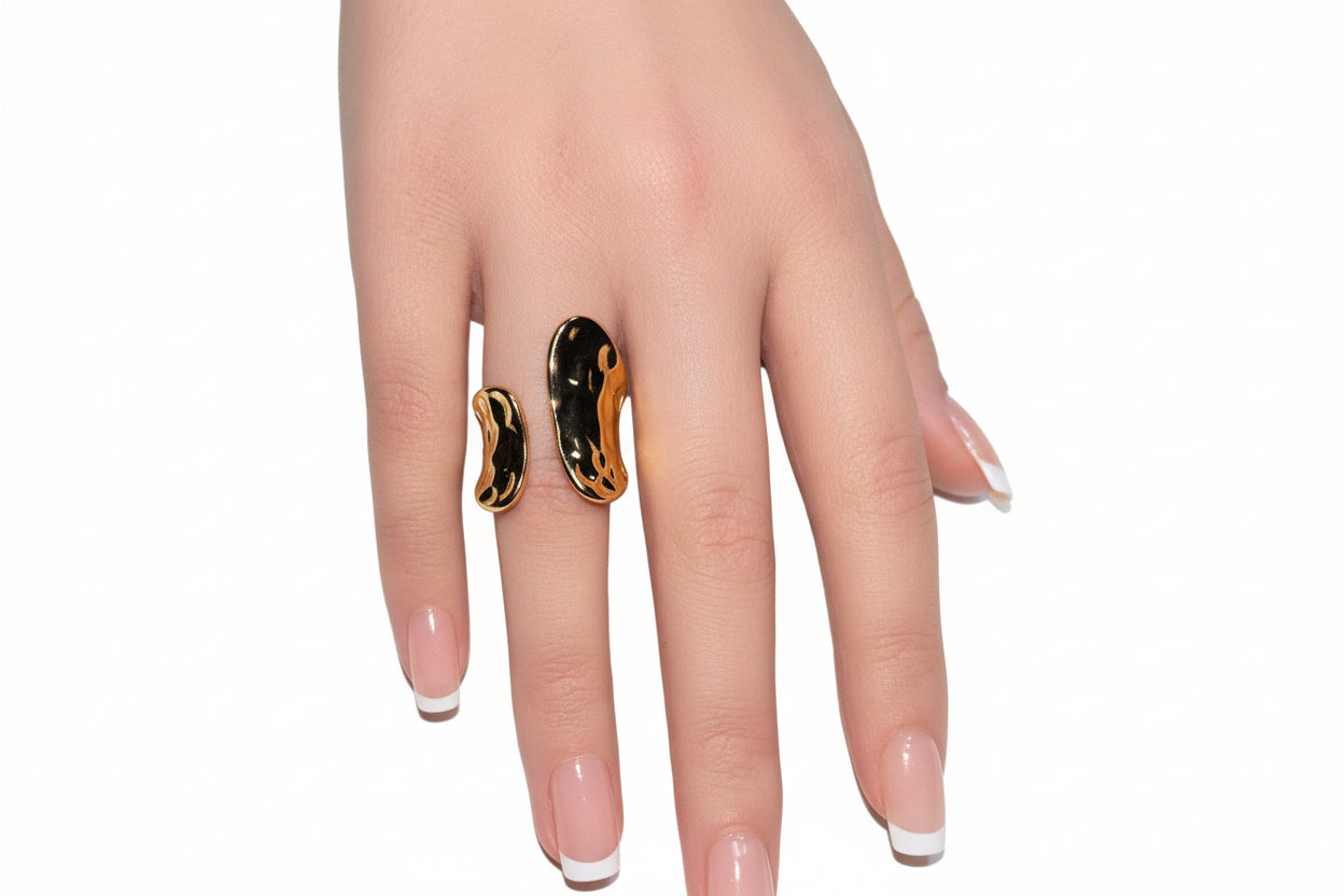 Ring - Gold Tone Abstract Open Style