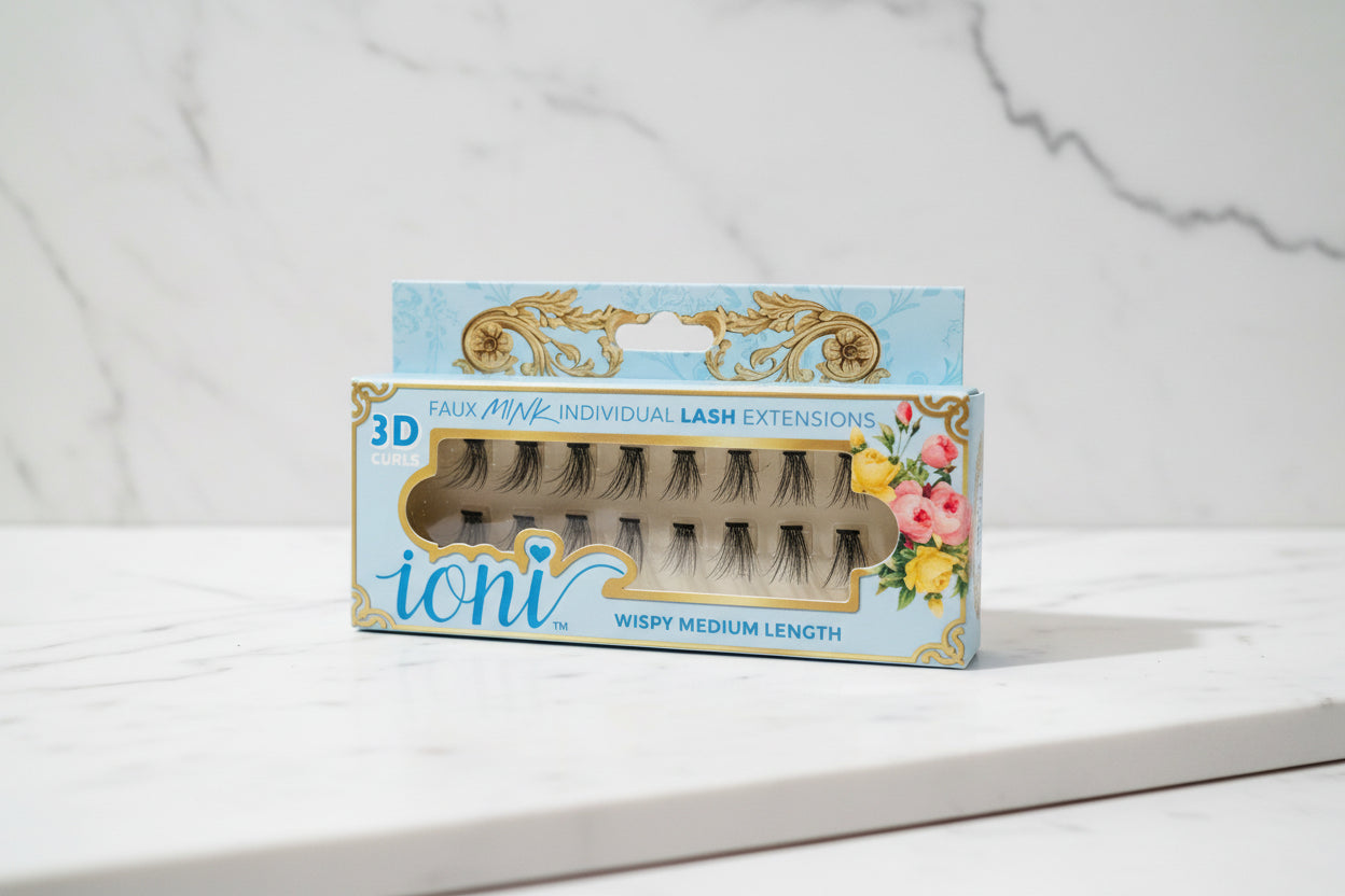 Lash Extensions - Ioni - Faux Mink Individual - Wispy Medium Length