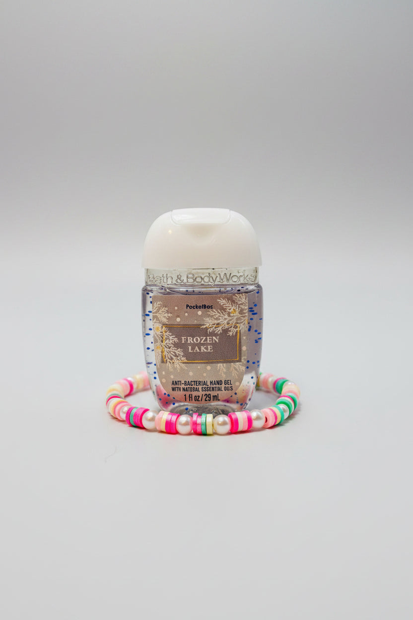Hand Sanitizer - Frozen Lake - with a Compatible Handmade Beaded Bracelet