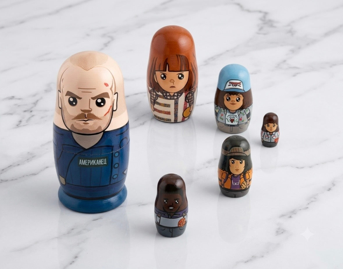 Wooden Nesting Dolls Set - Stranger Things - 6 Piece - Collectible