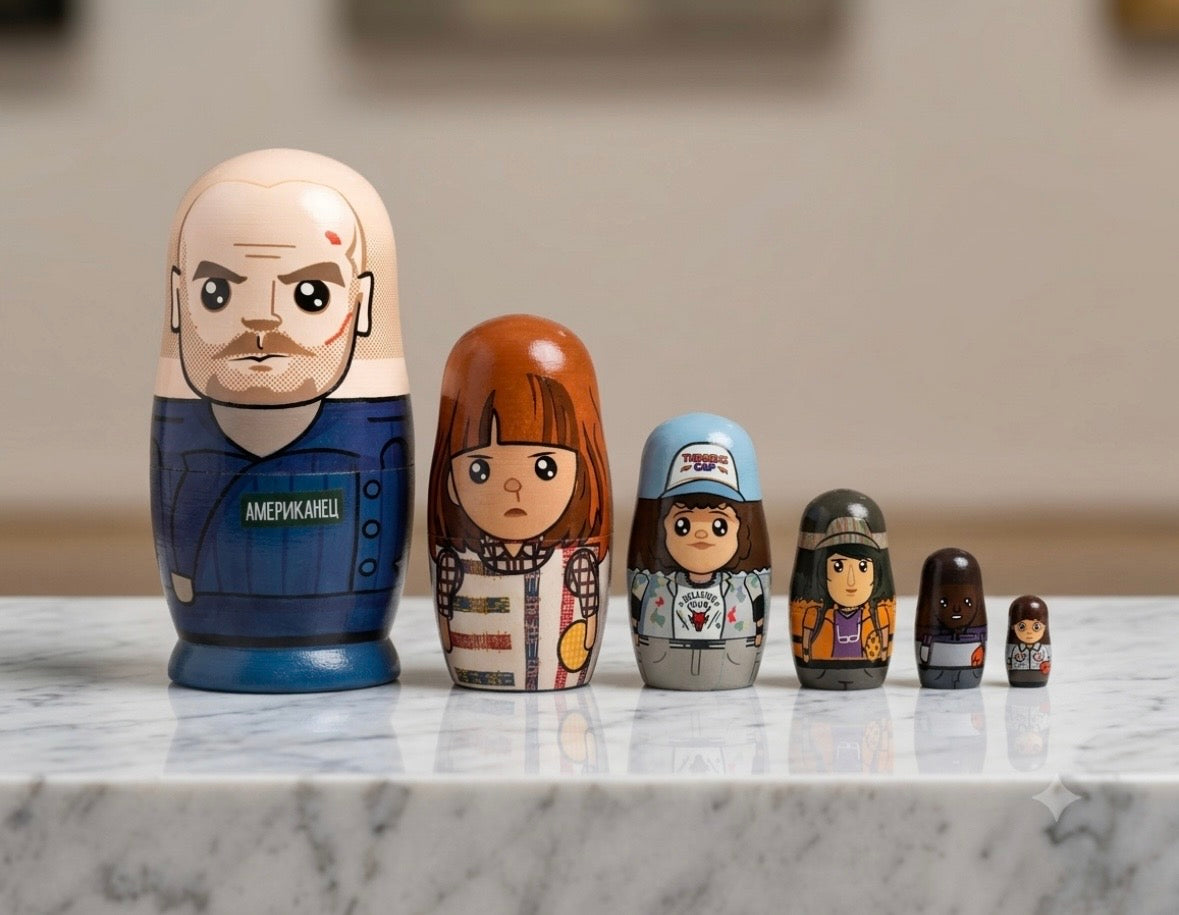 Wooden Nesting Dolls Set - Stranger Things - 6 Piece - Collectible