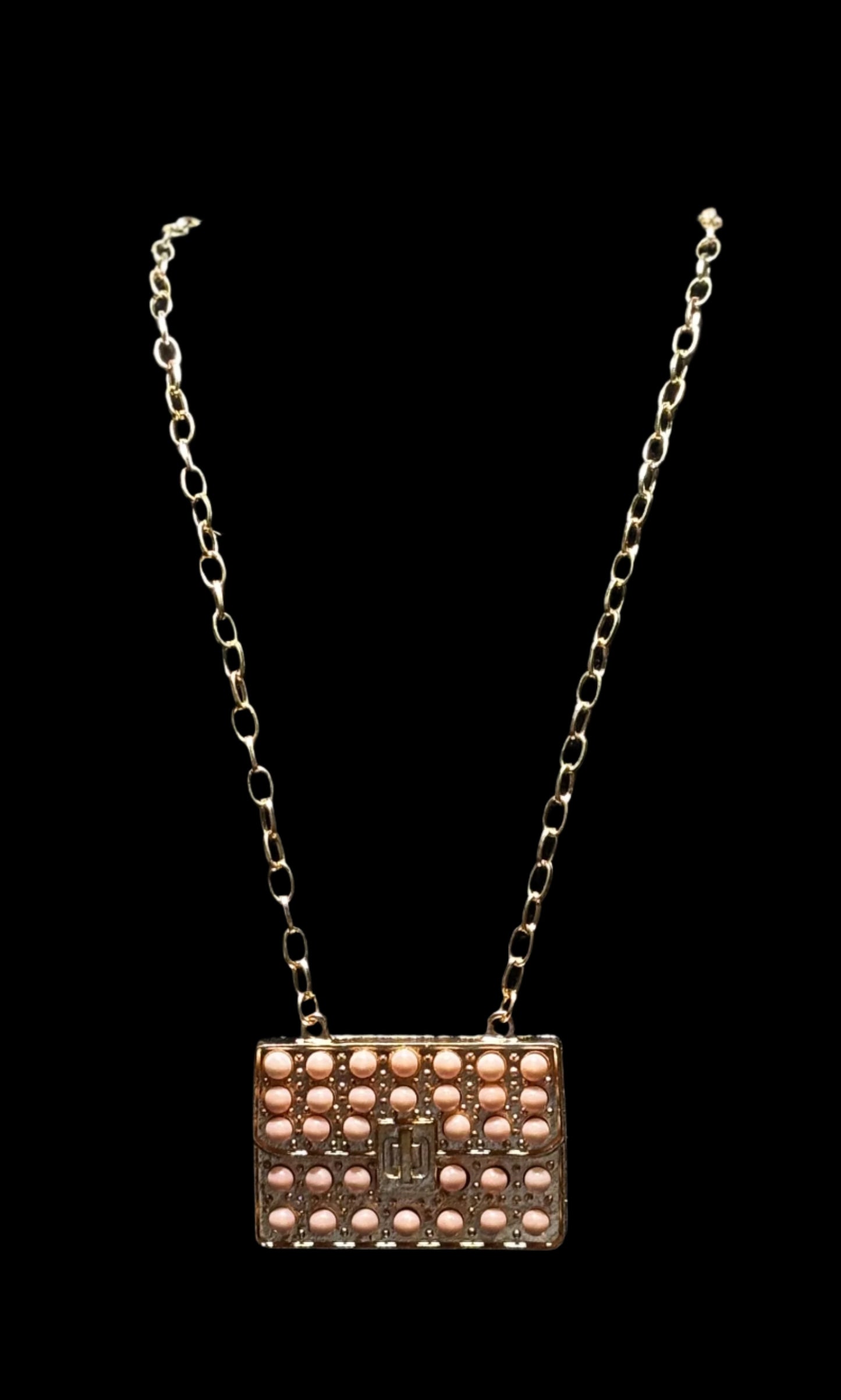 Necklace - Pink Beaded Pendant