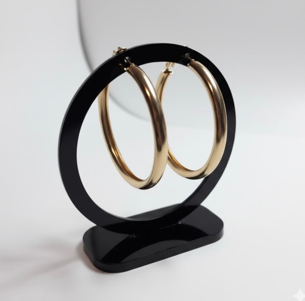 Gold Tone 2 inch Hoop Earrings