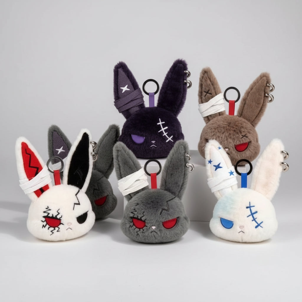 Plush Keychain - Gothic Bunny - Bag Clip