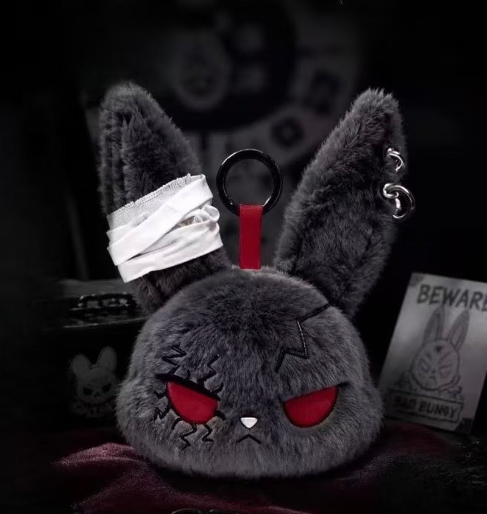 Plush Keychain - Gothic Bunny - Bag Clip