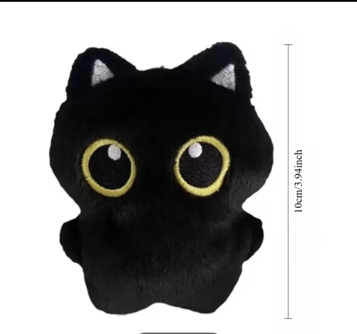 Keychain - Black Plush Cat - Bag Clip