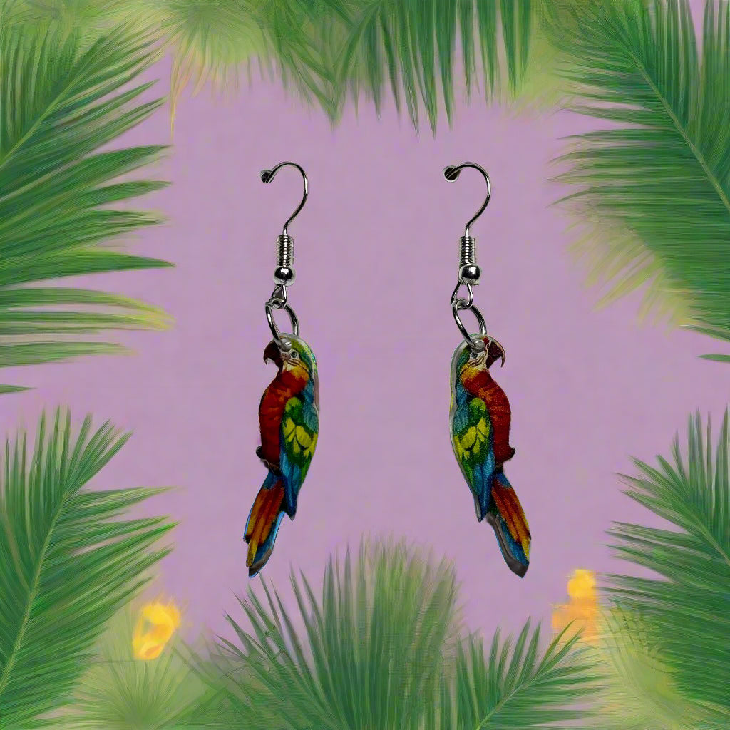 Earrings - Colorful Parrots