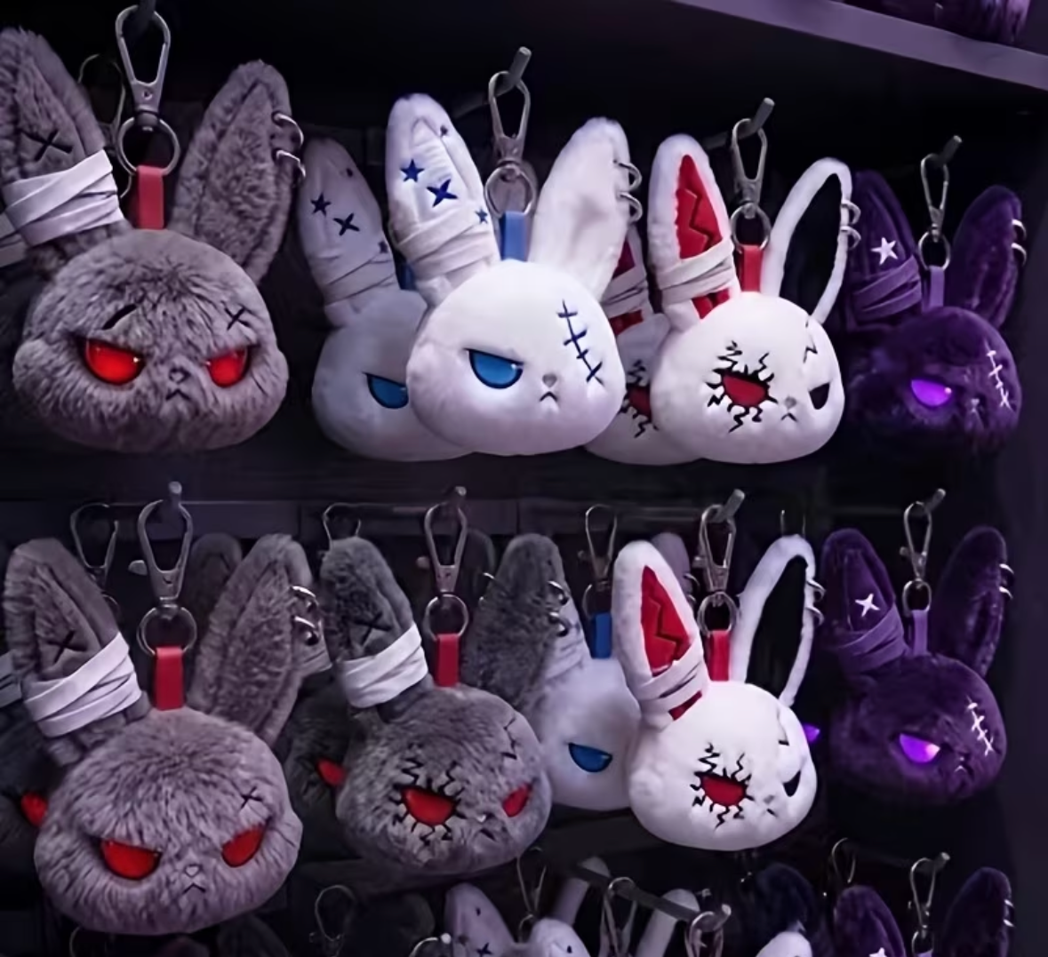 Plush Keychain - Gothic Bunny - Bag Clip