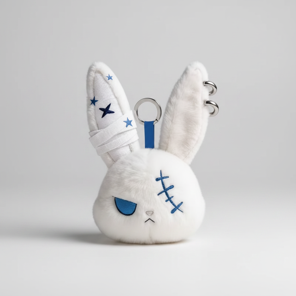 Plush Keychain - Gothic Bunny - Bag Clip