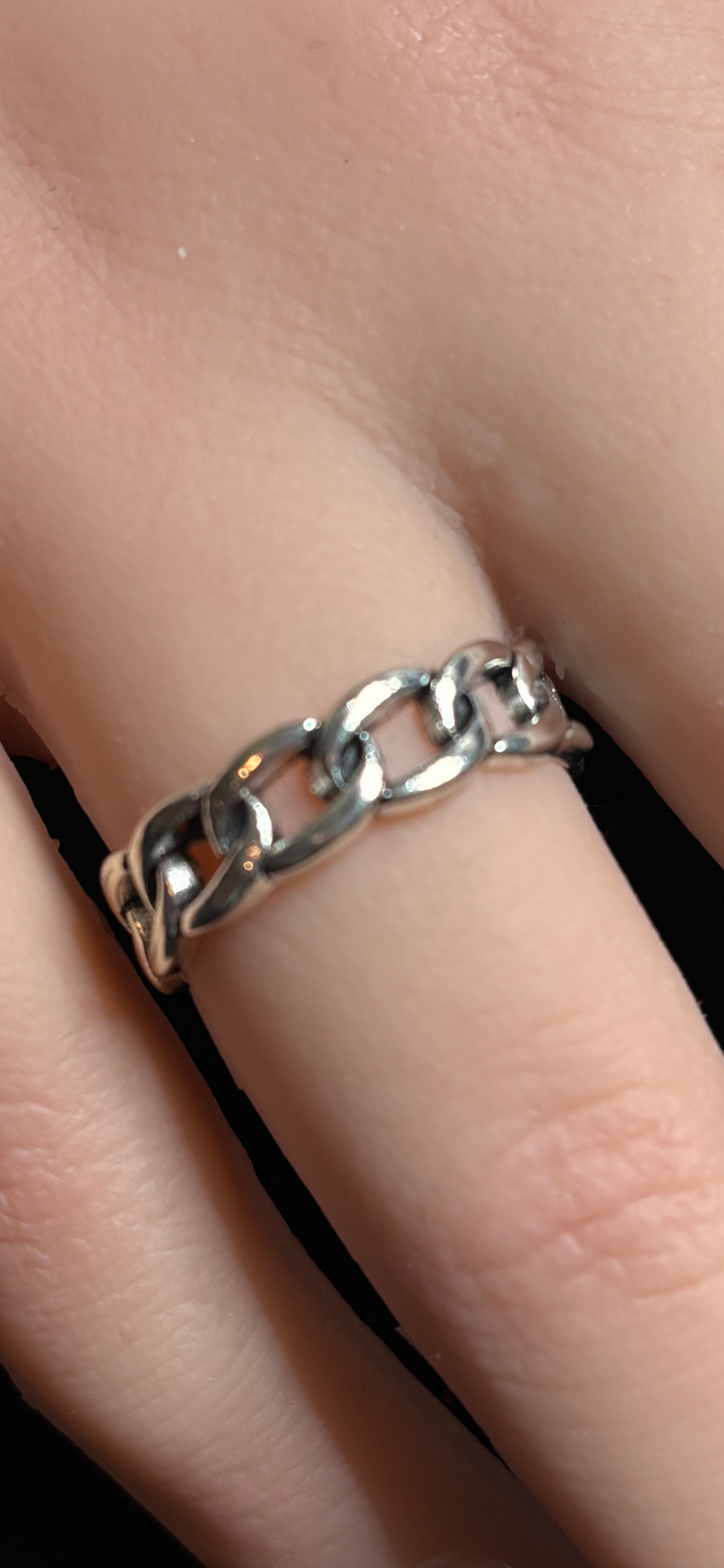 Ring - Silver Tone Chain Link - Size 8