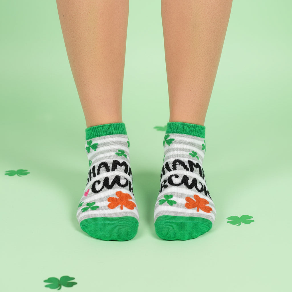 Ankle Socks -St Patrick's Day - Shamrock Cutie - Size 5-9