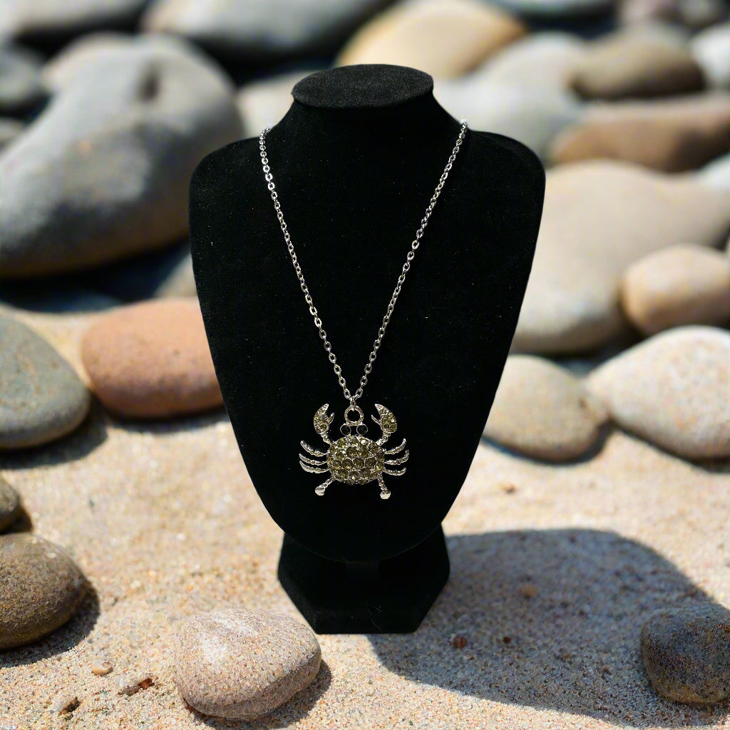 Necklace - Rhinestone Crab