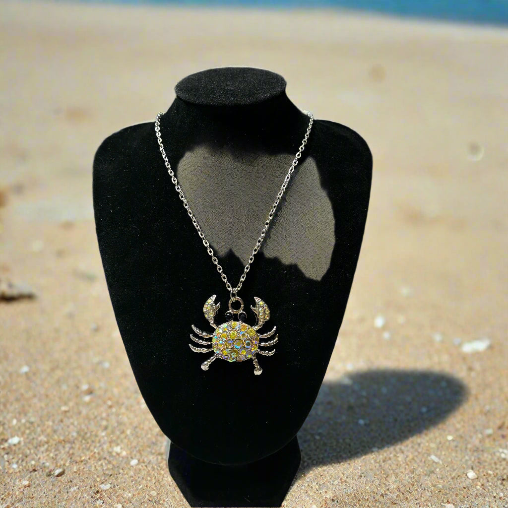 Necklace - Rhinestone Crab