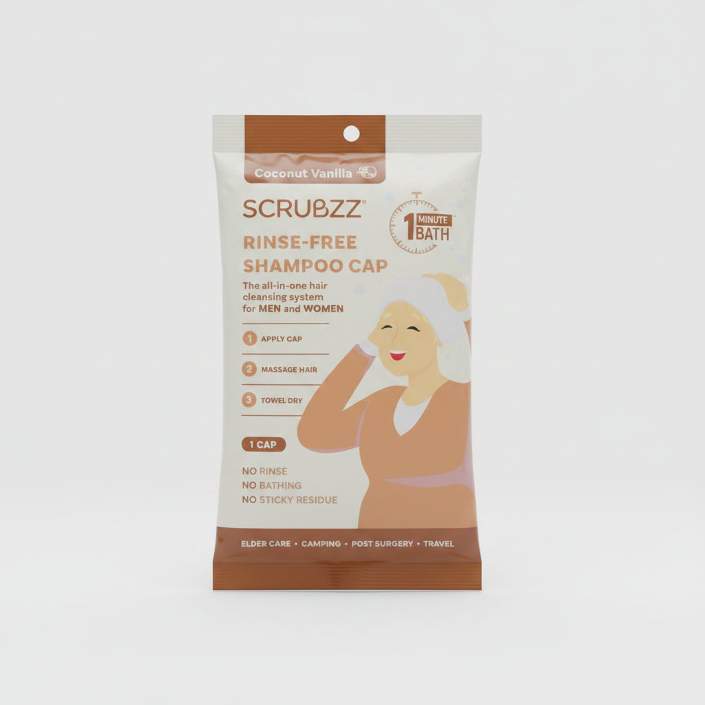Rinse Free Shampoo Cap - No Rinse - No Bathing - No Residue