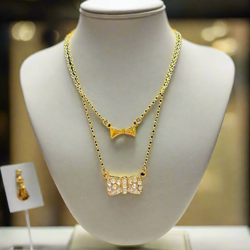 Necklace - Double Strand Bows