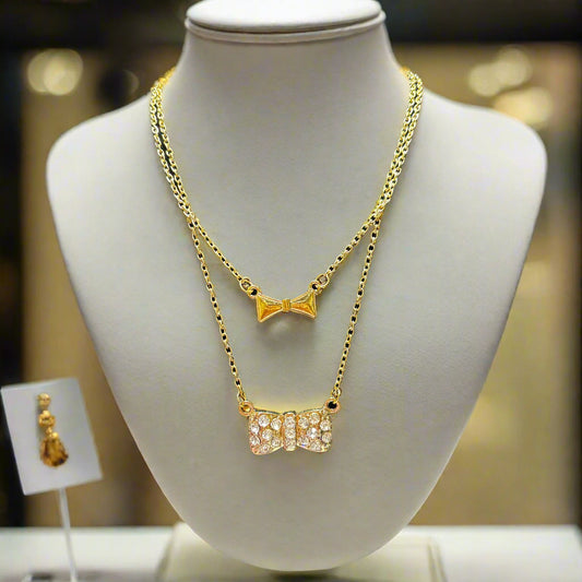 Necklace - Double Strand Bows