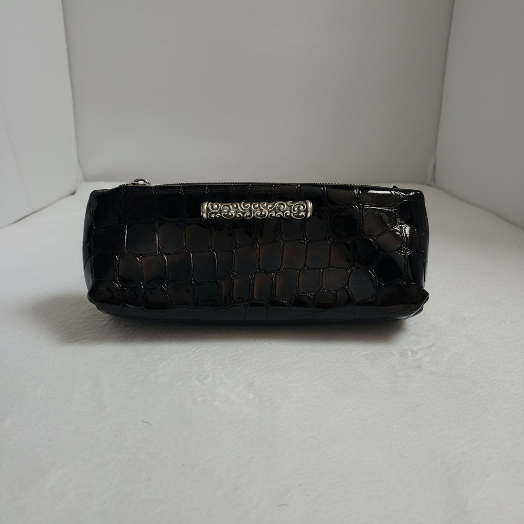 Cosmetic Bag - Brighton - Glossy Dark Brown - Patent Leather