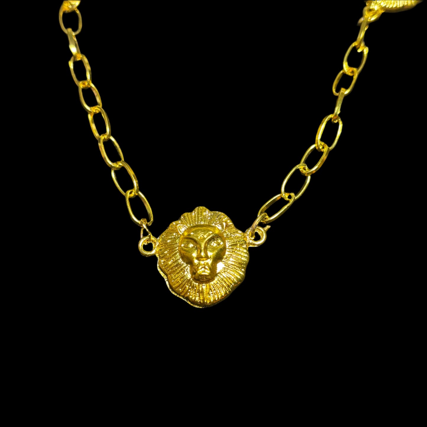 Necklace - Golden Lion Head