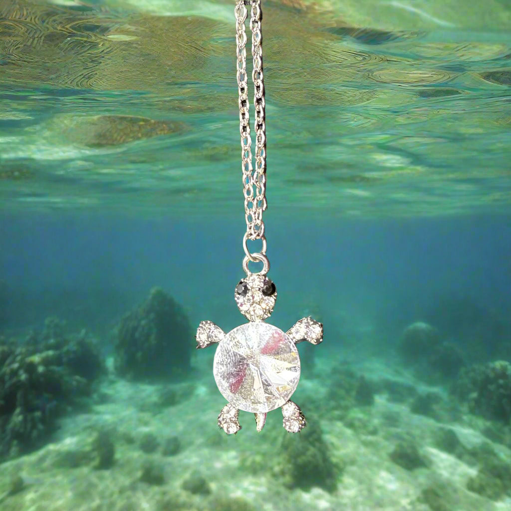 Necklace - Crystal Turtle Pendant