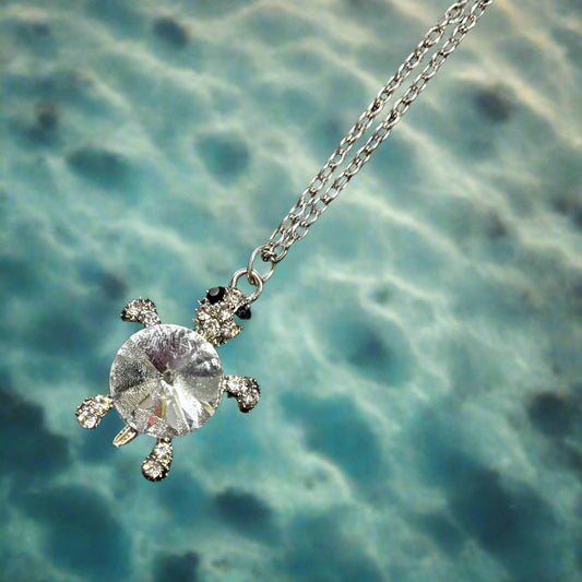 Necklace - Crystal Turtle Pendant