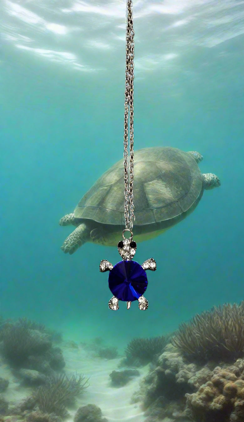 Necklace - Crystal Turtle Pendant