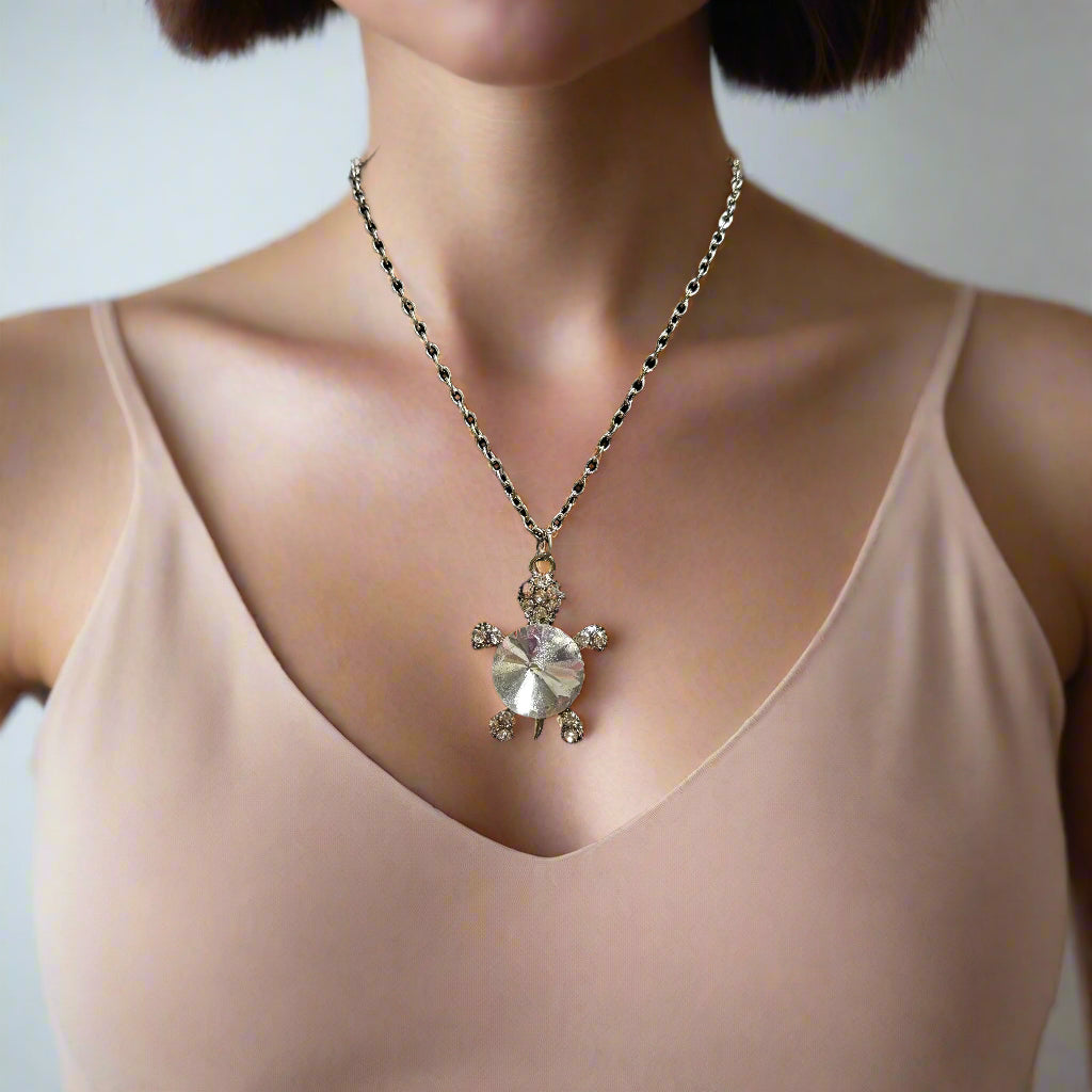 Necklace - Crystal Turtle Pendant