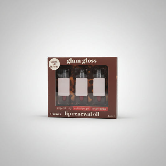 Lip Gloss - 3 Color Set - Glam Gloss - Lip Renewal Oil