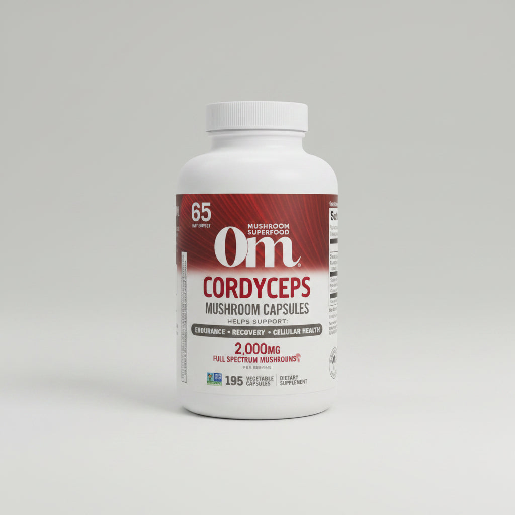 Supplements - Om Cordyceps Mushroom Capsules - 2000mg - Organic