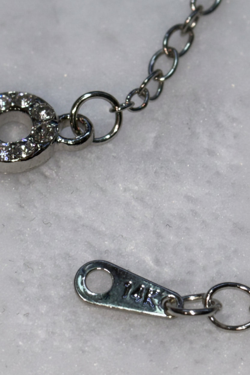 Bracelets - 14K - Cubic Zirconia - Hollow Clover - Gold or Silver Tone