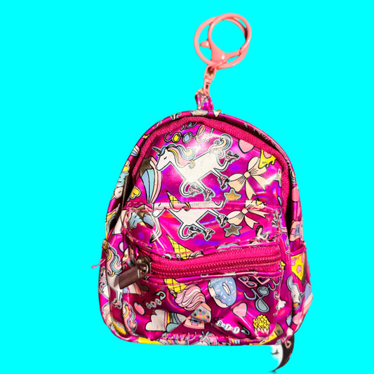Keychain - Bubblegum and Unicorns - Mini Backpack Coin Purse