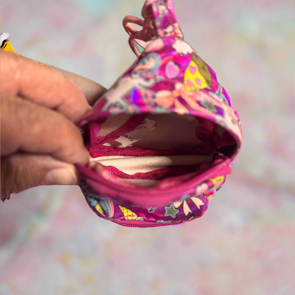 Keychain - Bubblegum and Unicorns - Mini Backpack Coin Purse
