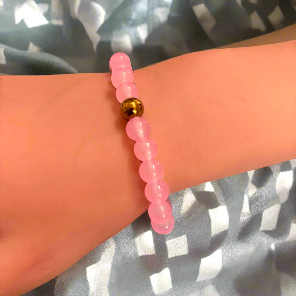 Bracelet - Pink Cat's Eye - Rose Quartz
