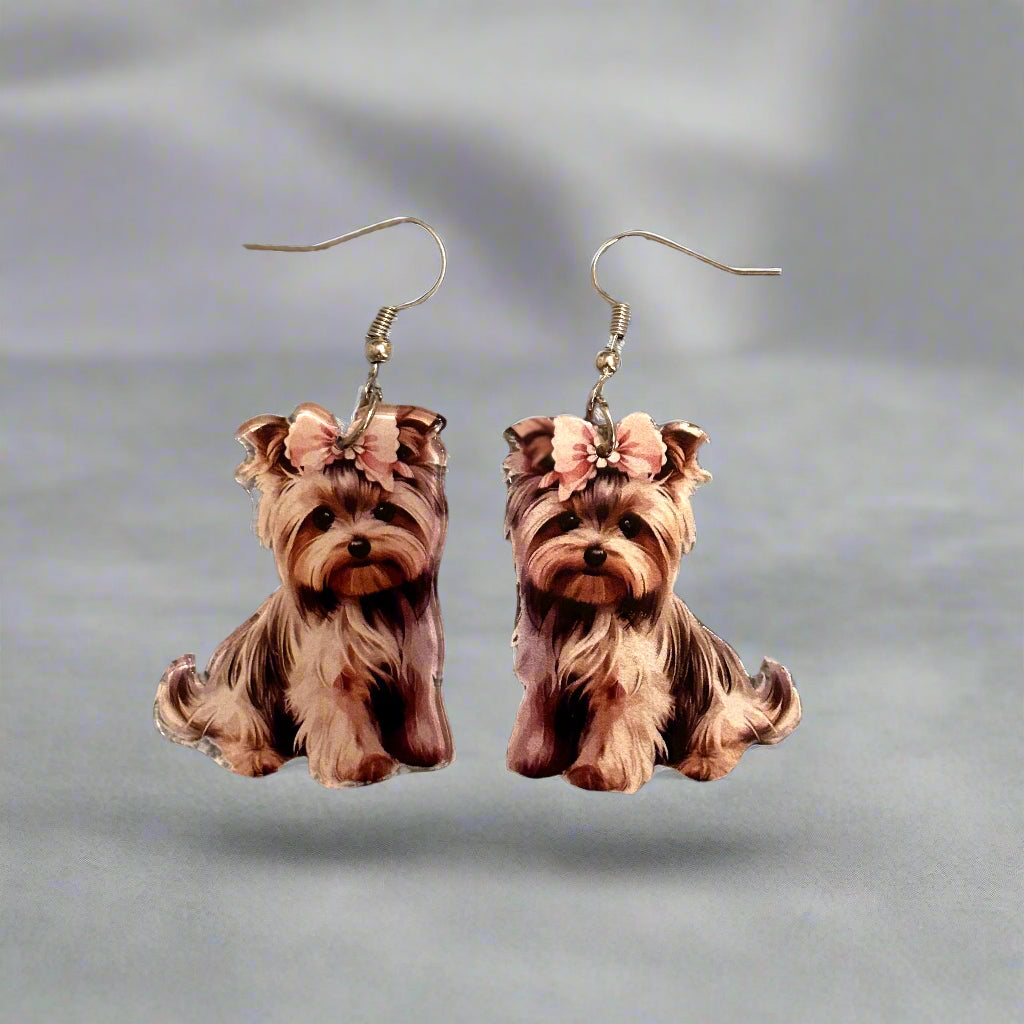 Yorkshire Terrier Dog Themed Earrings