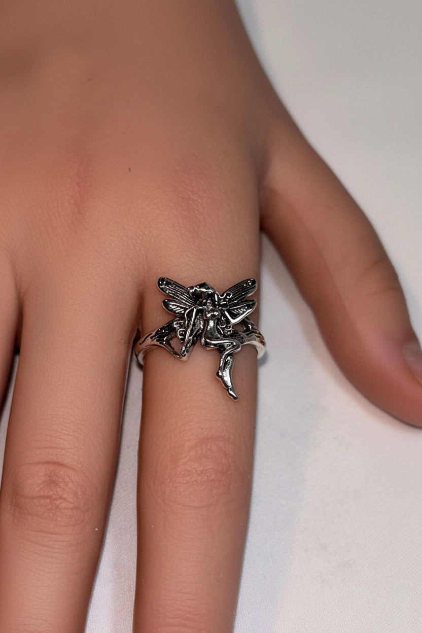 Ring - Silver Tone - Fairy Pixie - Size 9.5