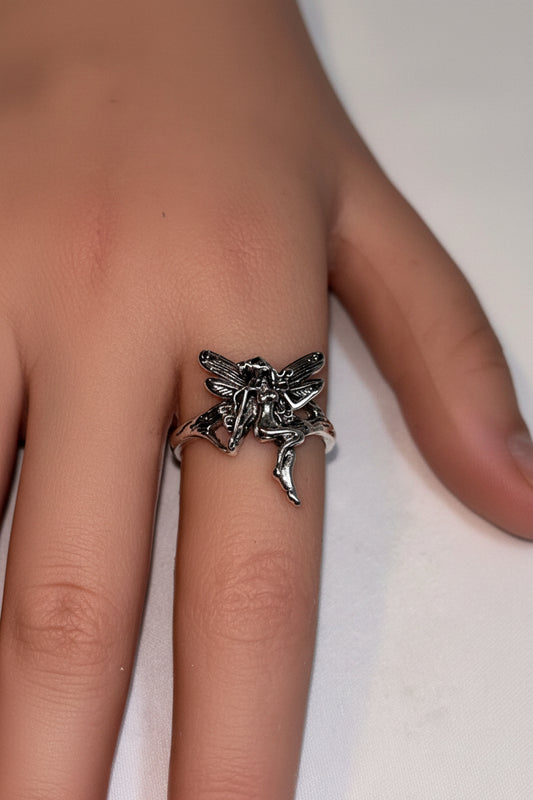 Ring - Silver Tone - Fairy Pixie - Size 9.5