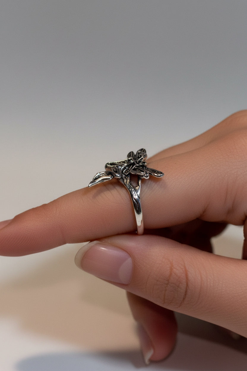 Ring - Silver Tone - Fairy Pixie - Size 9.5