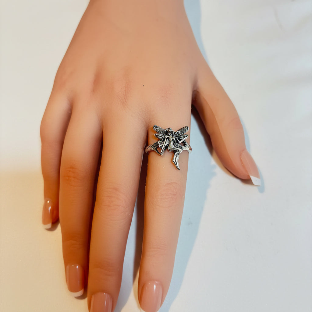 Ring - Silver Tone - Fairy Pixie - Size 9.5