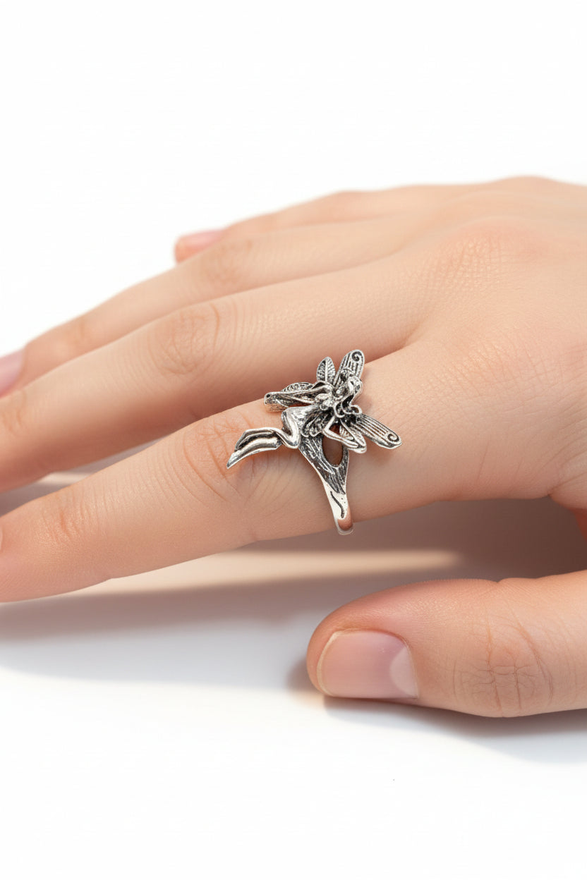 Ring - Silver Tone - Fairy Pixie - Size 9.5