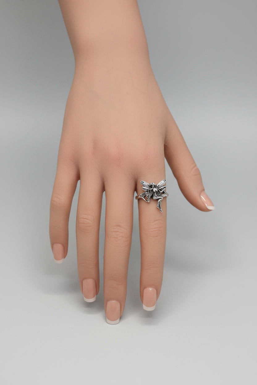 Ring - Silver Tone - Fairy Pixie - Size 9.5