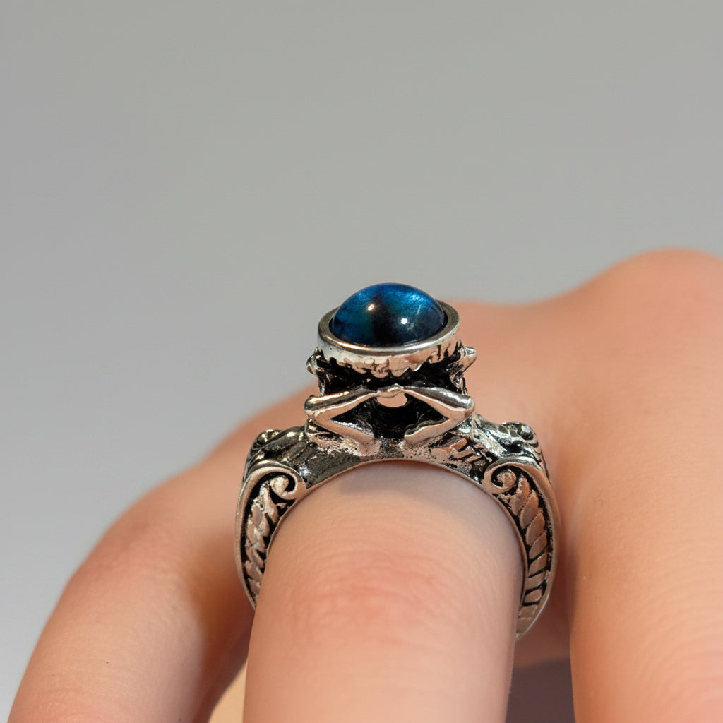 Ring - Open Ended - Blue "Evil Eye" or Dragon's Eye - Size 8