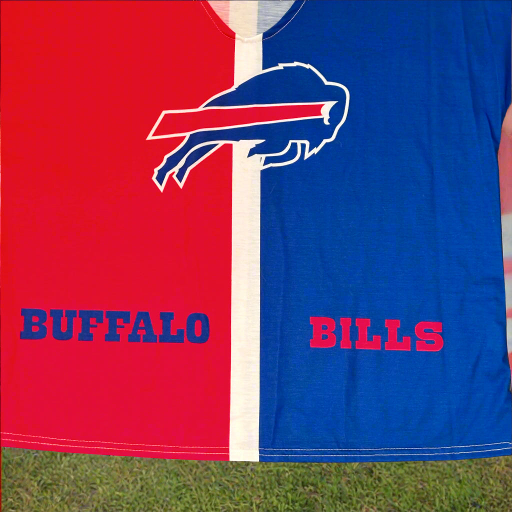 Ladies Top - Short Sleeve Tee - Buffalo Bills V Neck