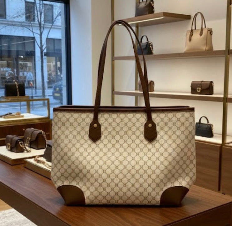 Handbag - Vintage Inspired Canvas Tote - Commuter - Shoulder Bag