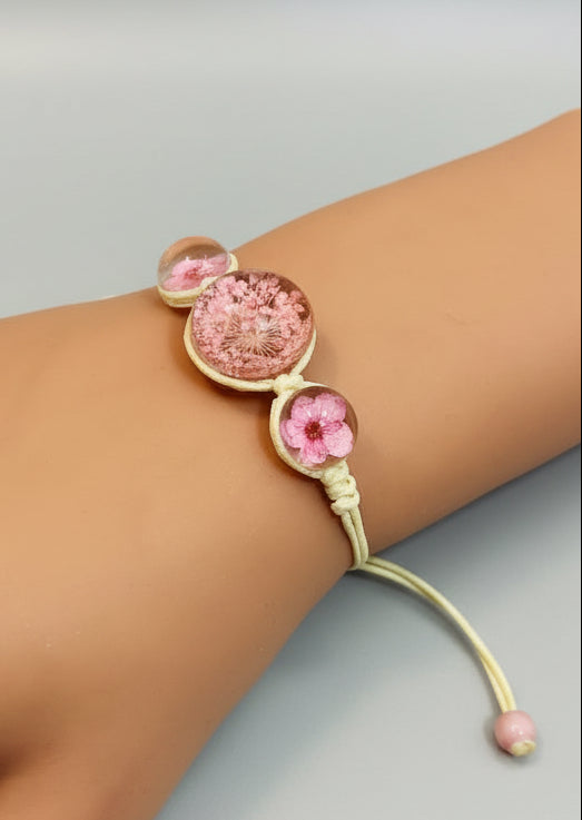 Bracelet - Dried Flower- Resin - Bead